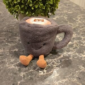 Jellycat Cozy Coffee Mug Plush - Gray and Tan